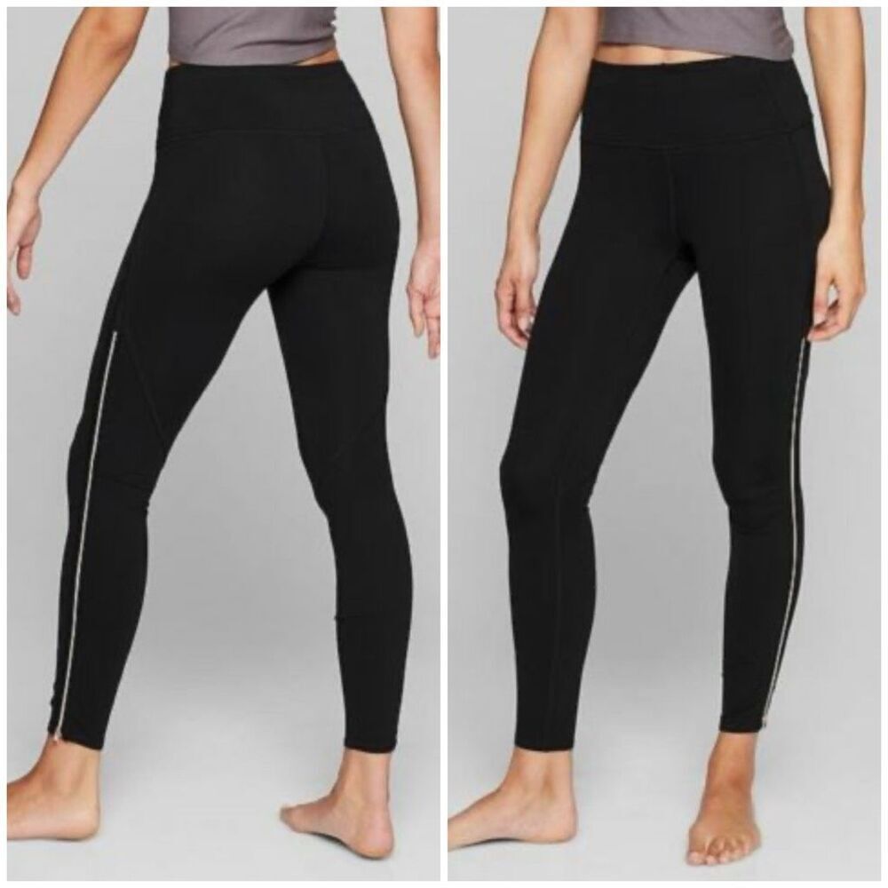 Athleta Medium Black High Rise Copper Zipper Legging